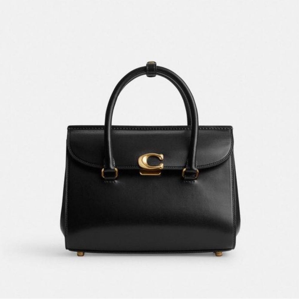 Coach Bloom Carryall CP119 Black Satchel with Gold Accents